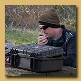 Miles McFadden, KD8KNC, activating Quail Hollow State Park in 2025