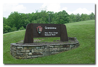 New River Gorge National Park Grandview sign