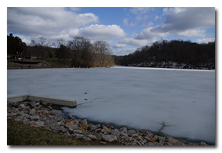 The still-frozen Lake Cutler -- click to enlarge