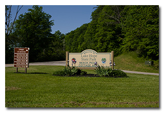 The Lake Hope State Park Sign -- click to enlarge