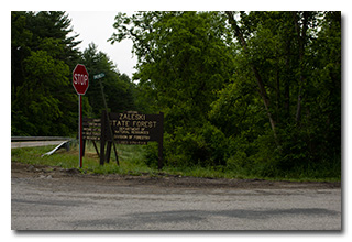 The Zaleski State Forest sign -- click to enlarge