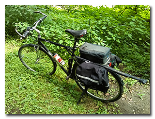 Eric's loaded bicycle -- click to enlarge