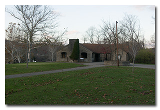 the stone picnic shelter