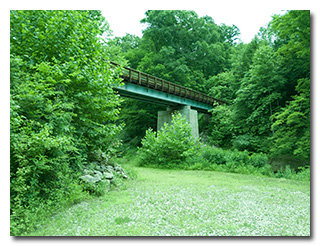 The former Gallia County SR160 Raccoon Creek Bridge