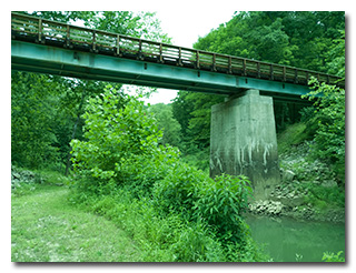 The former Gallia County SR160 Raccoon Creek Bridge