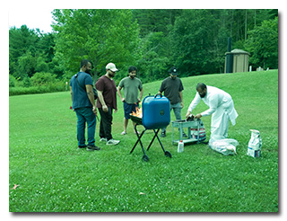 Cooking over charcoal