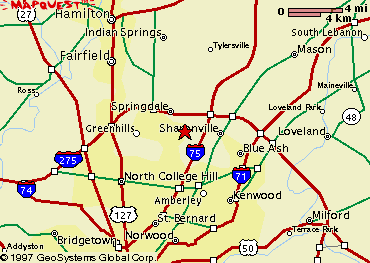 Map of Cincinnati