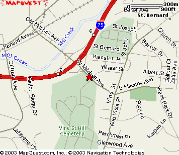 Map of Mitchell Avenue at I-75
