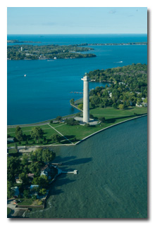 Perry's Victory and International Peace Monument viewed from the air -- click to enlarge
