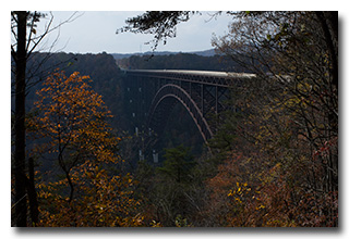 The New River Gorge Bridge as viewed from the Canyon Rim Visitor Center