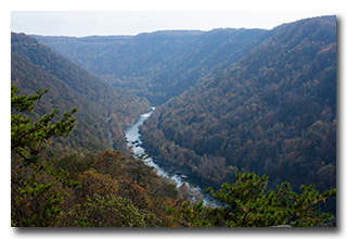 The New River Gorge as viewed from the Canyon Rim Visitor Center -- click to enlarge