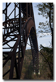 The New River Gorge Bridge as viewed on the drive up out of the Gorge -- click to enlarge
