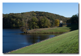 A view of the reservior and pumphouse -- click to enlarge