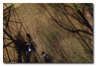 A view of Eric's operating location from atop the fire tower -- click to enlarge