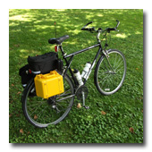 KX3 Travel Kit secured to bicycle -- click to enlarge