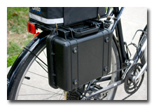 KX1 Mini Travel Kit, secured to bicycle -- click to enlarge