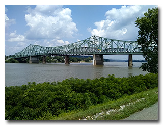 The Parkersburg-Belpre Bridge over the Ohio River