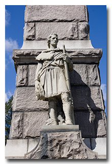 The statue at the base of 84-foot Granite Monument -- click to enlarge