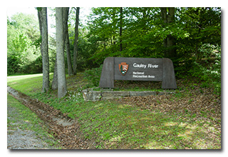 The Gauley River National Recreation Area sign