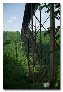 The New River Gorge Bridge, viewed from Fayette Station Road