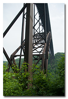 The New River Gorge Bridge as viewed on the Fayette Station Road climb