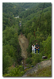 Looking down the Skylift