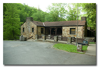 The rustic Visitor Center and gift shop