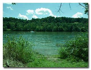 The Ohio River as viewed from the group camping area
