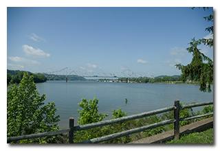 Looking over the confluence of the Kanawha and Ohio Rivers