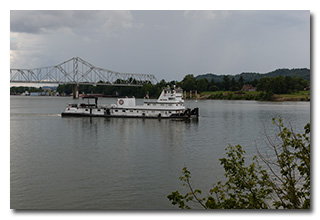 A barge on the Ohio River -- click to enlarge