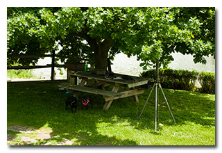 Eric's picnic table station -- click to enlarge
