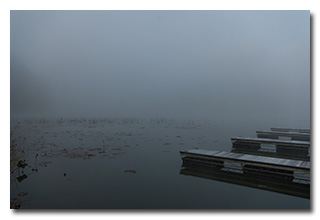 Fog over Burr Oak Lake