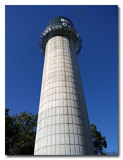 The view of the water tower from Eric's operation location -- click to enlarge