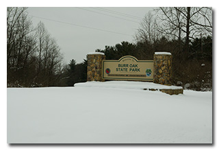 The park sign in a field of snow -- click to enlarge