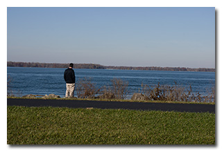 Miles surveys Indian Lake -- click to enlarge