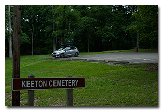 The Keeton Cemetery sign & Eric's station -- click to enlarge