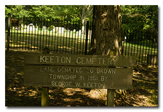 The Keeton Cemetery sign -- click to enlarge
