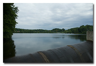 Lake Logan as viewed while climbing up the dam
