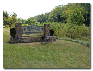 The Strouds Run State Park Sign