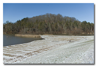 Dow Lake and the snow-covered beach