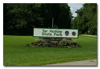 Tar Hollow State Park sign