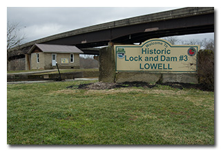 The Sign: Welcome to Historic Lock and Dam #3 Lowell