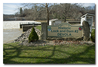 The Sign: Welcome to Historic Lock and Dam #2 Devola