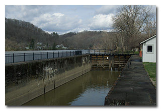 A view of the lock, looking up-river