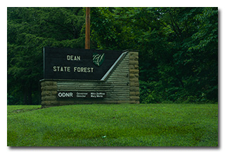 Passing the Dean State Forest sign -- click to enlarge