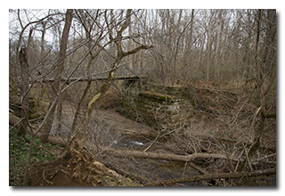 Old bridge abutments across Claylick Creek