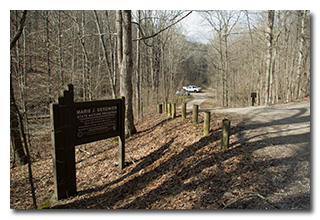 The Desonier State Nature Preserve sign and parking area