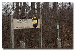 The Beaver Creek Wildlife Area sign