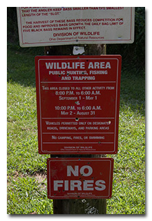 Wildlife area sign -- click to enlarge