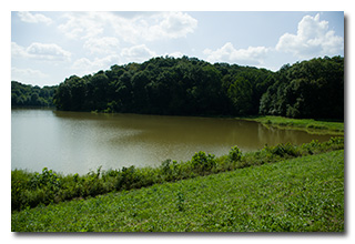 Fox Lake viewed from atop the dam -- click to enlarge